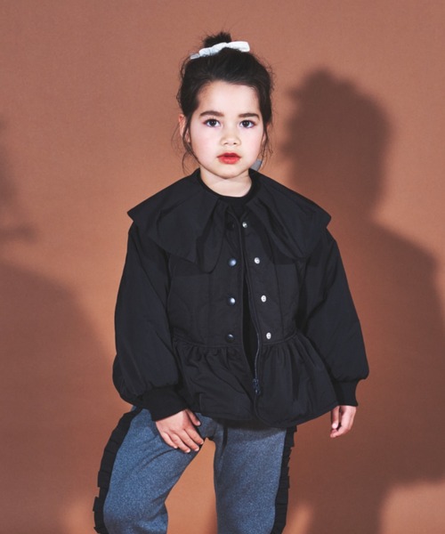 まる子　　　　　　　　着物リメイク 丸襟のペプラムジャケット maarook（マルーク）の「キルトペプラムジャケット（その他アウター