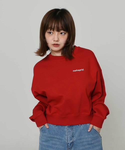 MAHAGRID(マハグリッド)の「『mahagrid/マハグリッド』ORIGIN LOGO CROP SWEATSHIRT/オリジンロゴクロップスウェットシャツ(スウェット・レディース・ブラック/アイボリー/ネイビー/レッド・FREE)」の4枚目の写真