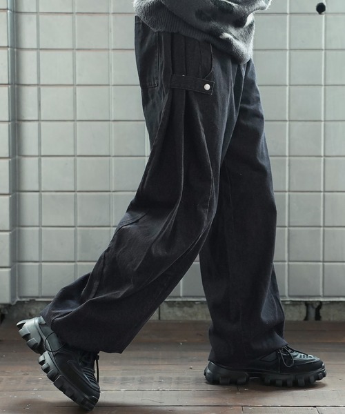 Beno（ビーノ）の「バルーンスナップバギーデニムパンツ（デニムパンツ・メンズ・ブラック/ブラック系その他/キナリ/ブルー系その他2・SMALL/MEDIUM/LARGE）」の9枚目の写真