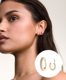Crystal Hoop Earring レーディスピアス ローズゴールド／シルバー／ゴールド 片耳用