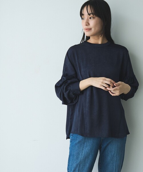 RONEL（ロネル）の「【RONEL】ワッシャーサテンドルマンブラウス（シャツ/ブラウス・レディース・オフホワイト/ネイビー・FREE）」の22枚目の写真