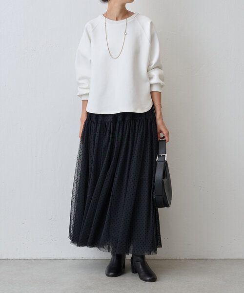 BEARDSLEY（ビアズリー）の「ドットチュールスカート（スカート・レディース・ブラック・FREE）」の2枚目の写真