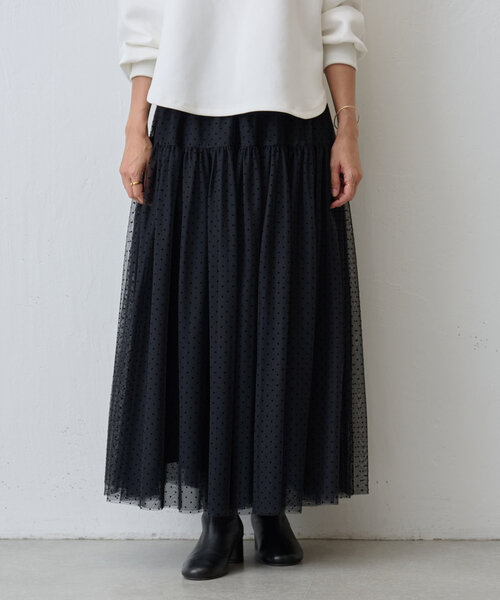 BEARDSLEY（ビアズリー）の「ドットチュールスカート（スカート・レディース・ブラック・FREE）」の7枚目の写真