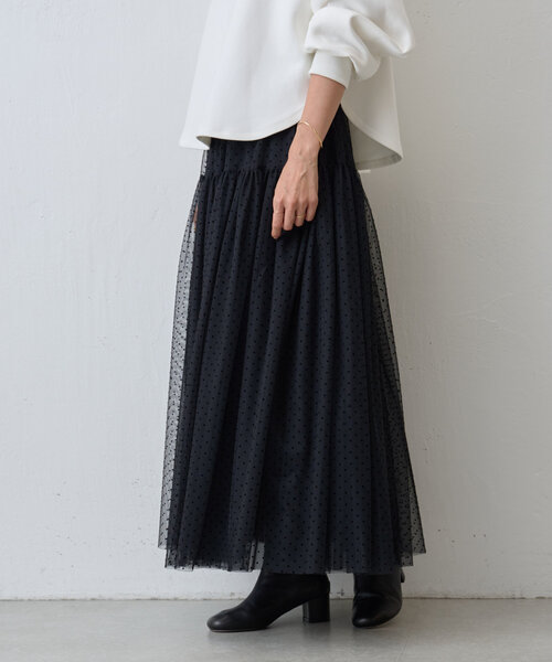 BEARDSLEY（ビアズリー）の「ドットチュールスカート（スカート・レディース・ブラック・FREE）」の8枚目の写真