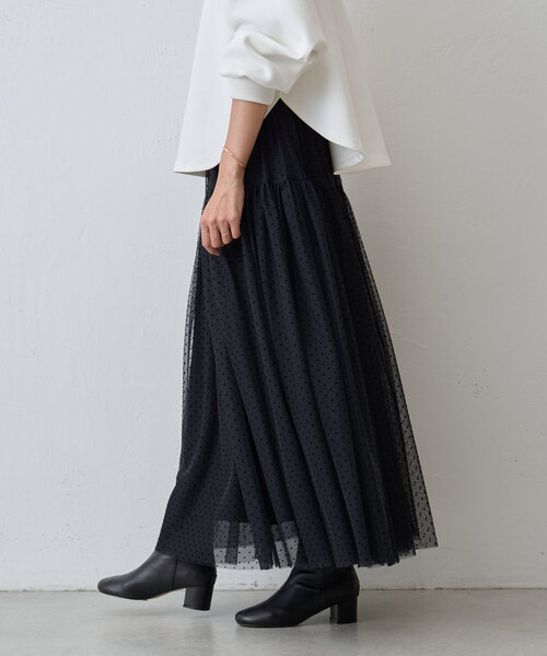 BEARDSLEY（ビアズリー）の「ドットチュールスカート（スカート・レディース・ブラック・FREE）」の9枚目の写真