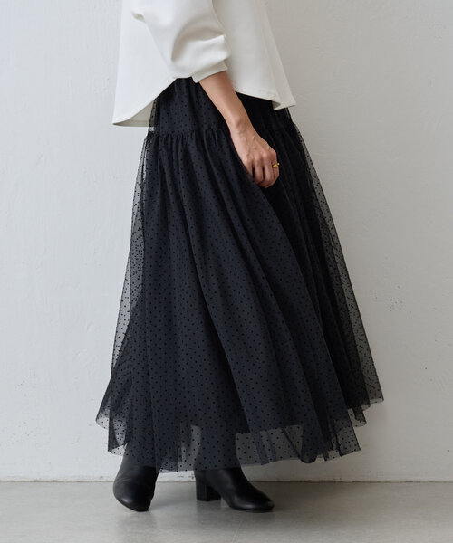 BEARDSLEY（ビアズリー）の「ドットチュールスカート（スカート・レディース・ブラック・FREE）」の12枚目の写真