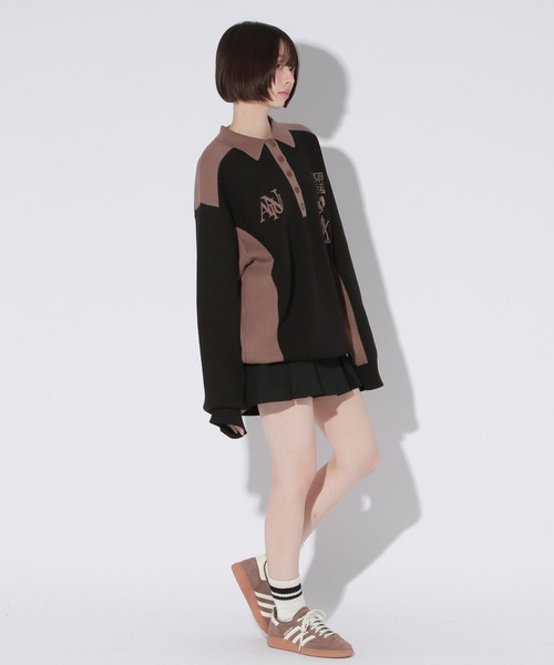 Anui（アニュイ）の「【UNISEX】ゲーミングポロニット（ニット/セーター・レディース・ブラウン系その他/ブラック系その他・MEDIUM）」の19枚目の写真
