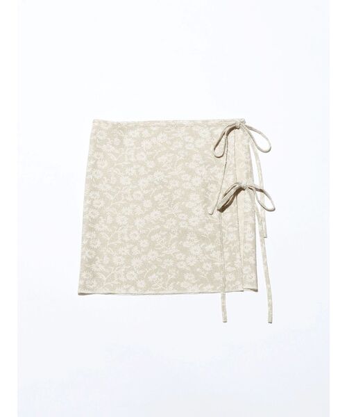 VEQUM（VEQUM）の「【VEQUM】TEXTURE WRAP SK（スカート・レディース・アイボリー/ブラック・FREE）」の2枚目の写真