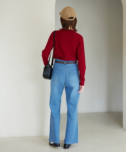 ROPE' PICNIC(ロペピクニック)の「ランダムリブニットプルオーバー(ニット/セーター・レディース・レッド/ネイビー/ダークブラウン/グレー・38)」の21枚目の写真