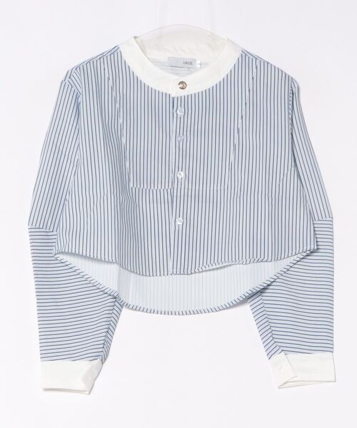 urge:(アージコロン )の「【URGE:】ストライプ ノーカラー シャツ ブラウス(シャツ/ブラウス・レディース・ストライプ・SMALL/MEDIUM/LARGE)」の5枚目の写真