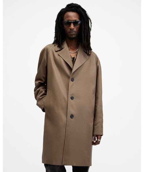 ALLSAINTS（オールセインツ）の「MONTELL RELAXED FIT MAC OVERCOAT | MONTELL リラックス フィット MAC オーバーコート（チェスターコート・メンズ・ブラウン系その他・S/XS/L/M）」の9枚目の写真