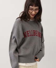 saloon | SALOON(サルーン)/スウェットライクロゴニット(ニット/セーター)