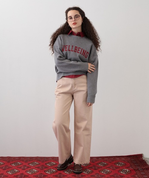 【セール】SALOON(サルーン)/《追加予約》スウェットライクロゴニット【手洗い可】（ニット/セーター）｜saloon（サルーン）