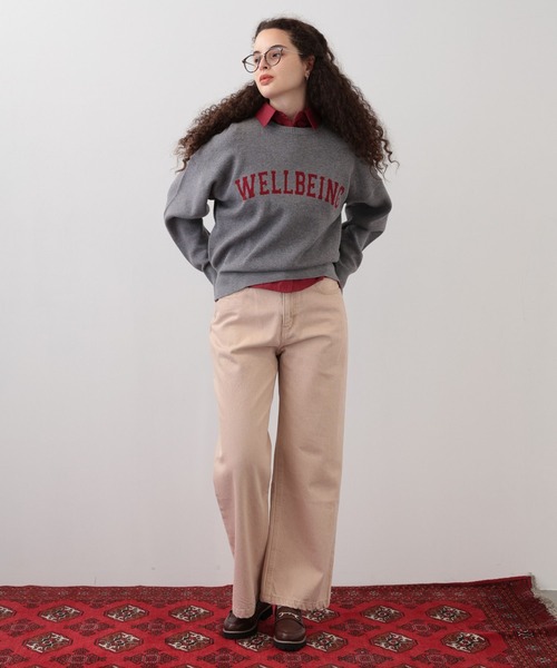 【セール】SALOON(サルーン)/《追加予約》スウェットライクロゴニット【手洗い可】（ニット/セーター）｜saloon（サルーン）