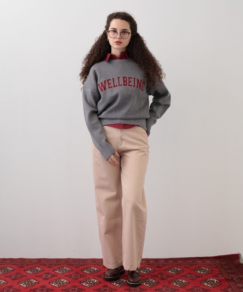 【セール】SALOON(サルーン)/《追加予約》スウェットライクロゴニット【手洗い可】（ニット/セーター）｜saloon（サルーン）