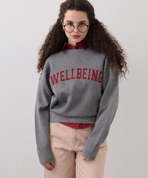 【セール】SALOON(サルーン)/《追加予約》スウェットライクロゴニット【手洗い可】（ニット/セーター）｜saloon（サルーン）