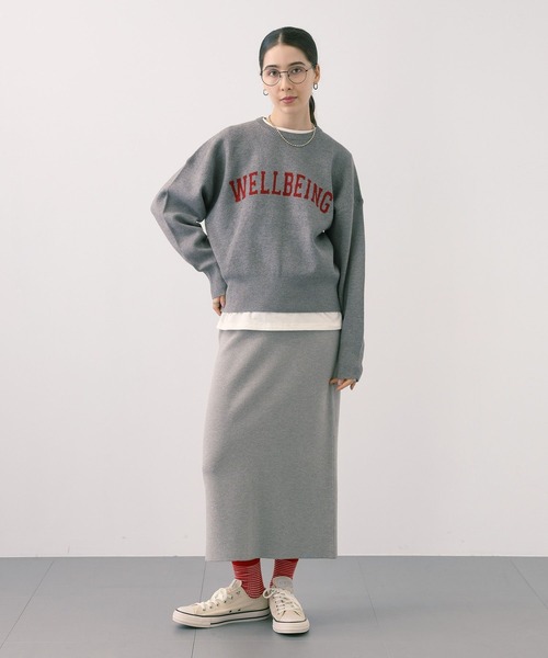 【セール】SALOON(サルーン)/《追加予約》スウェットライクロゴニット【手洗い可】（ニット/セーター）｜saloon（サルーン）