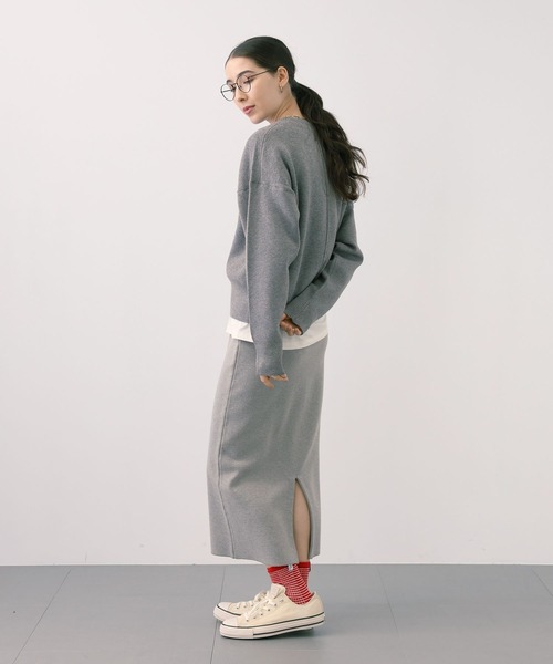 【セール】SALOON(サルーン)/《追加予約》スウェットライクロゴニット【手洗い可】（ニット/セーター）｜saloon（サルーン）