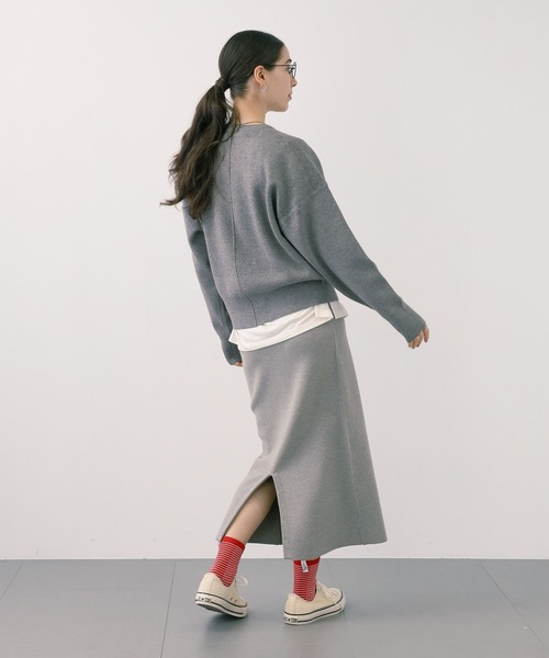 【セール】SALOON(サルーン)/《追加予約》スウェットライクロゴニット【手洗い可】（ニット/セーター）｜saloon（サルーン）