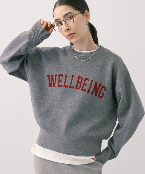 【セール】SALOON(サルーン)/《追加予約》スウェットライクロゴニット【手洗い可】（ニット/セーター）｜saloon（サルーン）