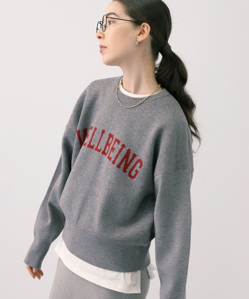 【セール】SALOON(サルーン)/《追加予約》スウェットライクロゴニット【手洗い可】（ニット/セーター）｜saloon（サルーン）