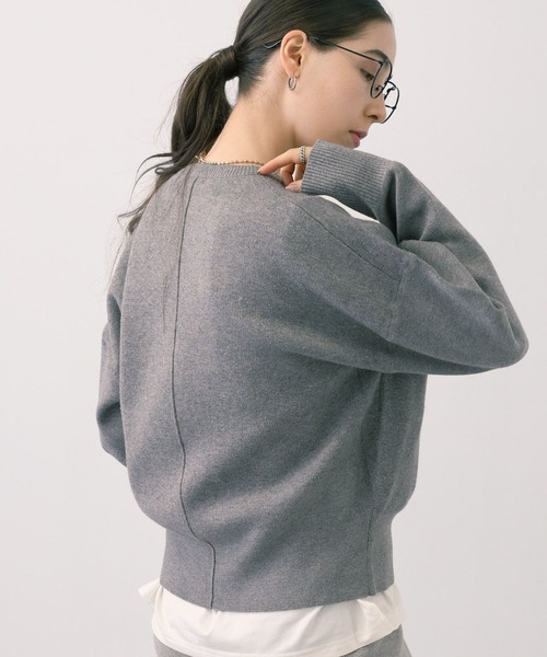 【セール】SALOON(サルーン)/《追加予約》スウェットライクロゴニット【手洗い可】（ニット/セーター）｜saloon（サルーン）