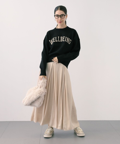 【セール】SALOON(サルーン)/《追加予約》スウェットライクロゴニット【手洗い可】（ニット/セーター）｜saloon（サルーン）