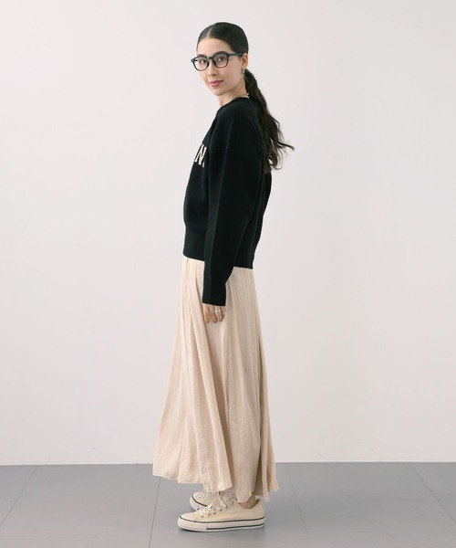 【セール】SALOON(サルーン)/《追加予約》スウェットライクロゴニット【手洗い可】（ニット/セーター）｜saloon（サルーン）