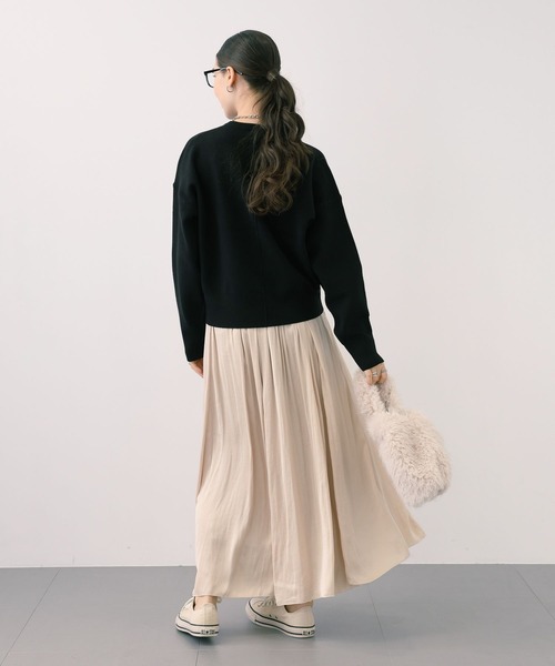 【セール】SALOON(サルーン)/《追加予約》スウェットライクロゴニット【手洗い可】（ニット/セーター）｜saloon（サルーン）