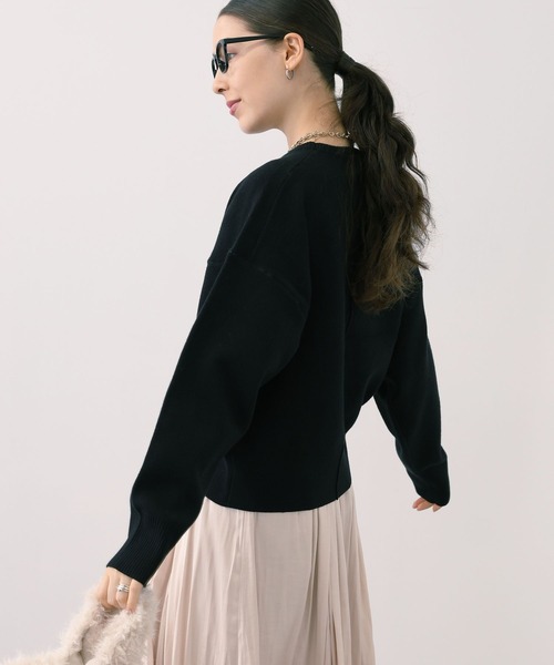 【セール】SALOON(サルーン)/《追加予約》スウェットライクロゴニット【手洗い可】（ニット/セーター）｜saloon（サルーン）