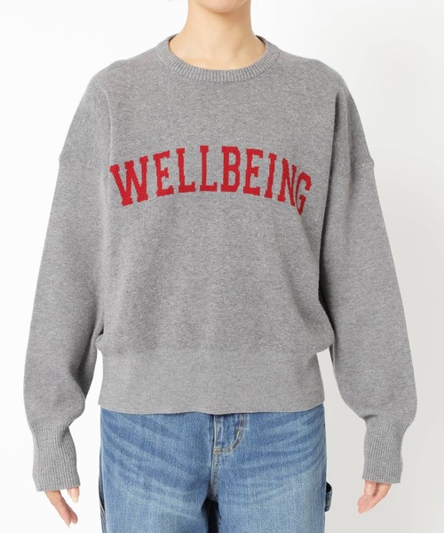 【セール】SALOON(サルーン)/《追加予約》スウェットライクロゴニット【手洗い可】（ニット/セーター）｜saloon（サルーン）