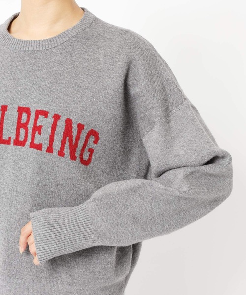 【セール】SALOON(サルーン)/《追加予約》スウェットライクロゴニット【手洗い可】（ニット/セーター）｜saloon（サルーン）