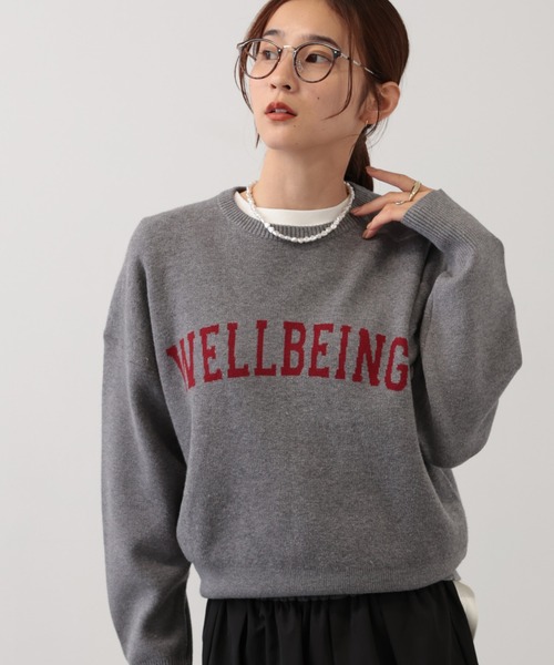 【セール】SALOON(サルーン)/《追加予約》スウェットライクロゴニット【手洗い可】（ニット/セーター）｜saloon（サルーン）