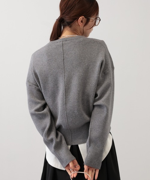 【セール】SALOON(サルーン)/《追加予約》スウェットライクロゴニット【手洗い可】（ニット/セーター）｜saloon（サルーン）