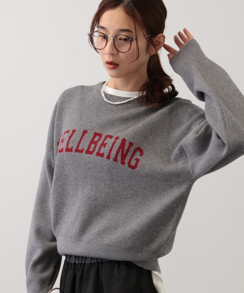 【セール】SALOON(サルーン)/《追加予約》スウェットライクロゴニット【手洗い可】（ニット/セーター）｜saloon（サルーン）