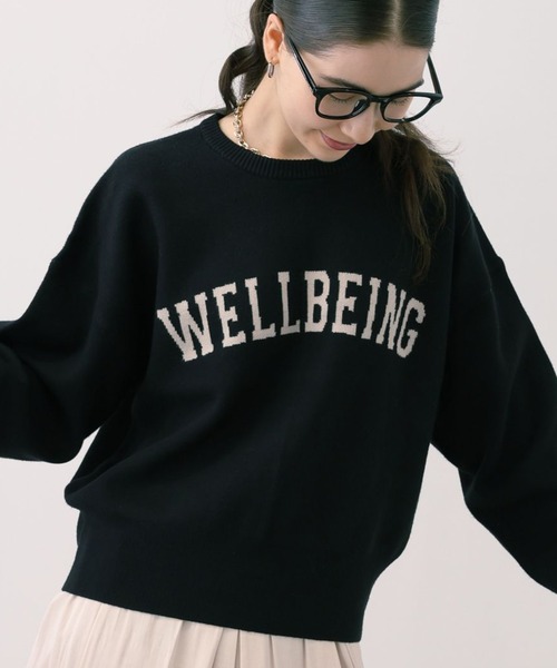 【セール】SALOON(サルーン)/《追加予約》スウェットライクロゴニット【手洗い可】（ニット/セーター）｜saloon（サルーン）