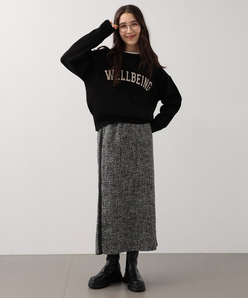 【セール】SALOON(サルーン)/《追加予約》スウェットライクロゴニット【手洗い可】（ニット/セーター）｜saloon（サルーン）