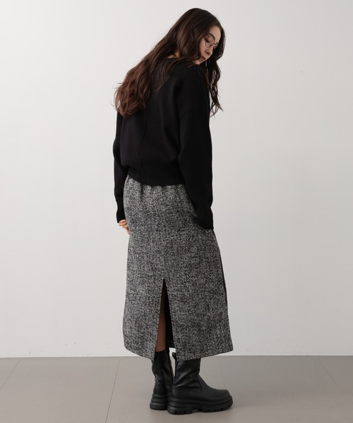 【セール】SALOON(サルーン)/《追加予約》スウェットライクロゴニット【手洗い可】（ニット/セーター）｜saloon（サルーン）