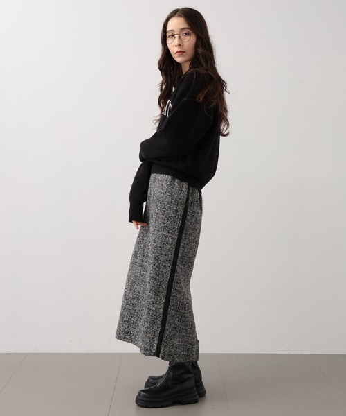 【セール】SALOON(サルーン)/《追加予約》スウェットライクロゴニット【手洗い可】（ニット/セーター）｜saloon（サルーン）