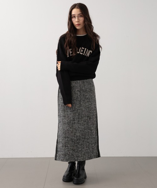 【セール】SALOON(サルーン)/《追加予約》スウェットライクロゴニット【手洗い可】（ニット/セーター）｜saloon（サルーン）