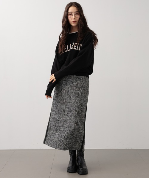 【セール】SALOON(サルーン)/《追加予約》スウェットライクロゴニット【手洗い可】（ニット/セーター）｜saloon（サルーン）