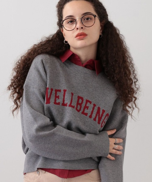 【セール】SALOON(サルーン)/《追加予約》スウェットライクロゴニット【手洗い可】（ニット/セーター）｜saloon（サルーン）