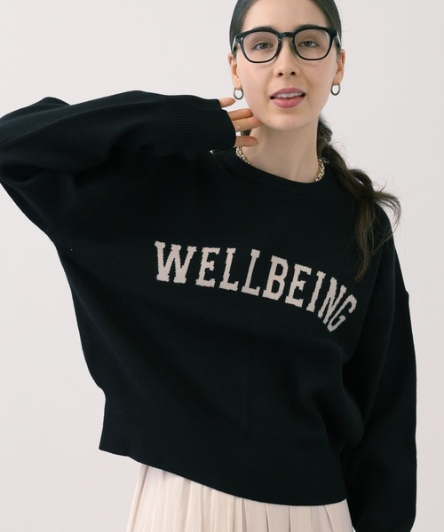 【セール】SALOON(サルーン)/《追加予約》スウェットライクロゴニット【手洗い可】（ニット/セーター）｜saloon（サルーン）