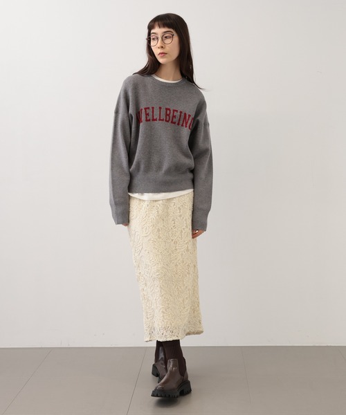 【セール】SALOON(サルーン)/《追加予約》スウェットライクロゴニット【手洗い可】（ニット/セーター）｜saloon（サルーン）