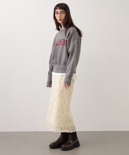 【セール】SALOON(サルーン)/《追加予約》スウェットライクロゴニット【手洗い可】（ニット/セーター）｜saloon（サルーン）