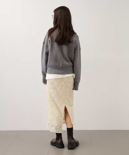 【セール】SALOON(サルーン)/《追加予約》スウェットライクロゴニット【手洗い可】（ニット/セーター）｜saloon（サルーン）