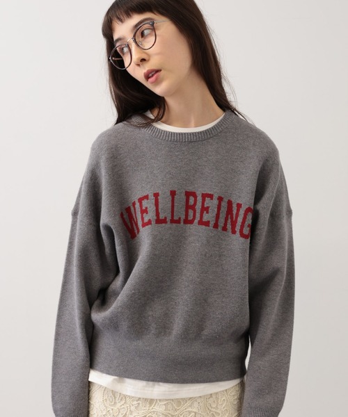 【セール】SALOON(サルーン)/《追加予約》スウェットライクロゴニット【手洗い可】（ニット/セーター）｜saloon（サルーン）