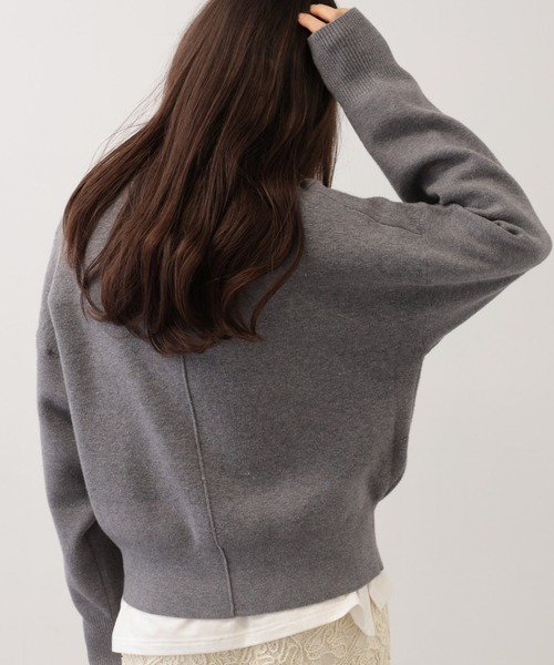 【セール】SALOON(サルーン)/《追加予約》スウェットライクロゴニット【手洗い可】（ニット/セーター）｜saloon（サルーン）