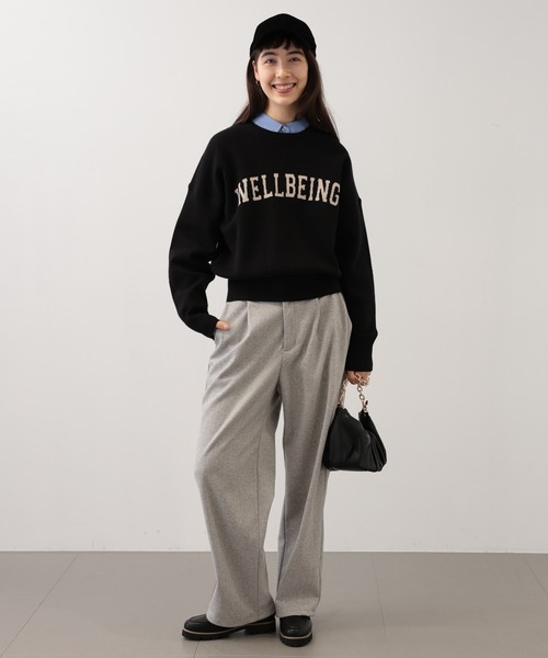 【セール】SALOON(サルーン)/《追加予約》スウェットライクロゴニット【手洗い可】（ニット/セーター）｜saloon（サルーン）