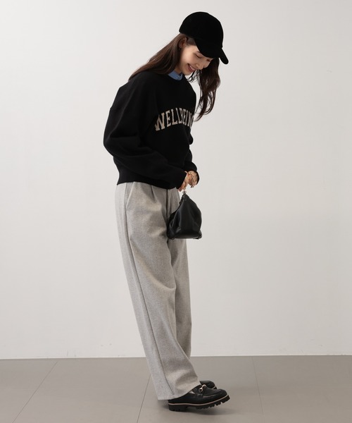 【セール】SALOON(サルーン)/《追加予約》スウェットライクロゴニット【手洗い可】（ニット/セーター）｜saloon（サルーン）